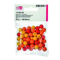 Holzperlen, Ton in Ton, gelbmix, 10 mm / ø 2,5 mm 25 g