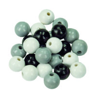 Holzperlen Ton in Ton schwarz-weiß Mix 25 g / ~ 69...