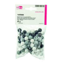 Holzperlen Ton in Ton schwarz-weiß Mix 25 g / ~ 69 Stück