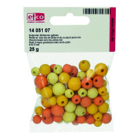 Holzperlen, Größenmix, gelbmix, 8,10,12 mm 25 g