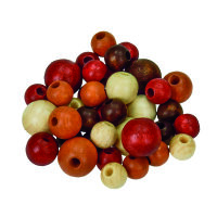 Holzperlen, Größenmix, braunmix, 8,10,12 mm 25 g