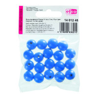 Holzperlen, 14 mm Bohr ø 3,0 mm, mittelblau, 18 Stk.