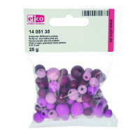 Holzperlen, Größenmix, pinkmix, 8,10,12 mm 25 g