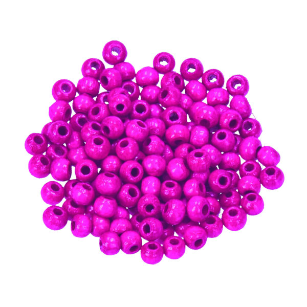 Holzperlen, 6 mm Bohr ø 2,0 mm, pink, 110 Stk.