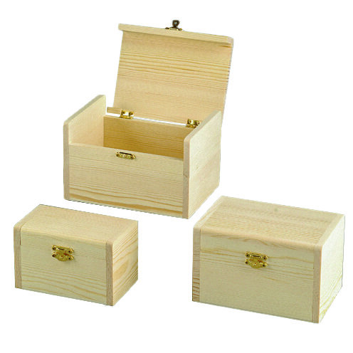 Holztruhe Set  roh, 3 - teilig