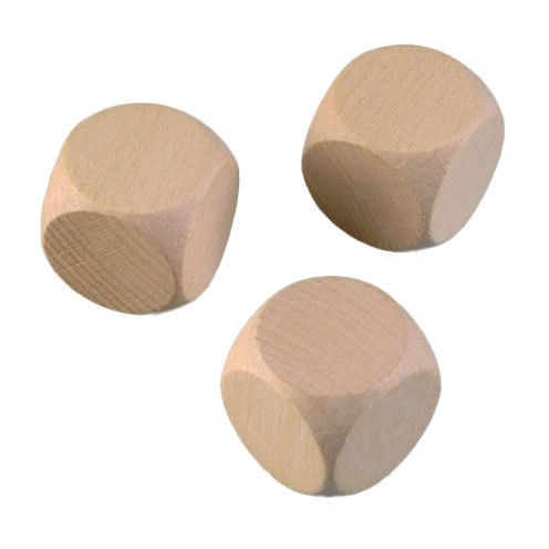 Holzwürfel, Buche, gebleicht, 30 mm 3 Stk.