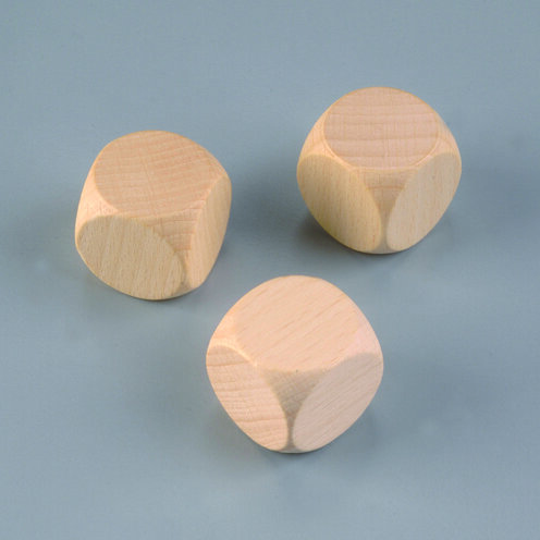 Holzwürfel, Buche, gebleicht 25 mm 20 St.