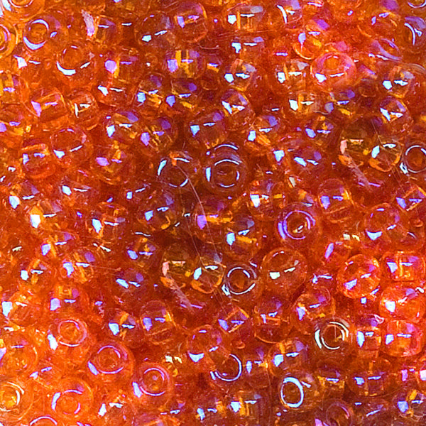 Indianerperlen irisierend  orange regenbogen, 17 g ø 2,6 mm