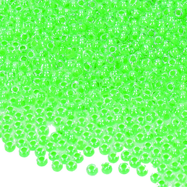 Indianerperlen irisierend  hellgrün, 17 g ø 2,6 mm