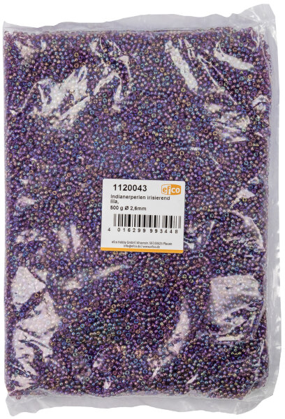 Indianerperlen irisierend  lila, 500 g ø 2,6 mm