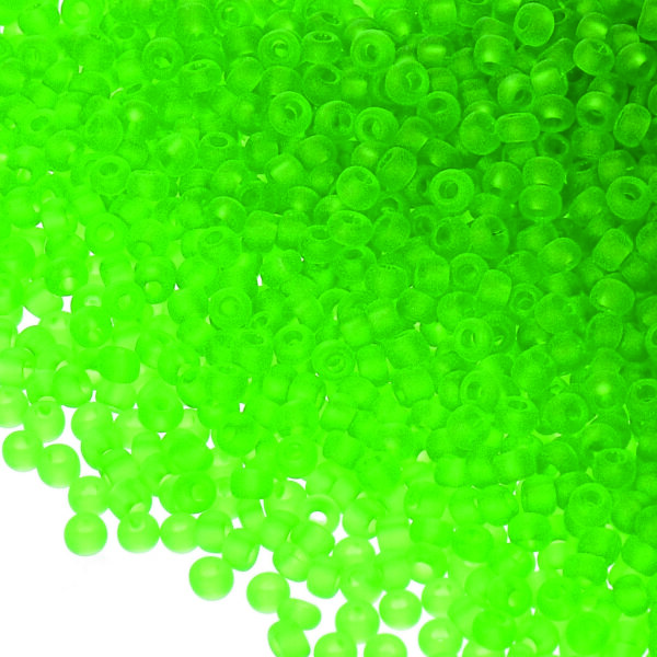 Indianerperlen matt transparent hellgrün, 500 g ø 2,6 mm