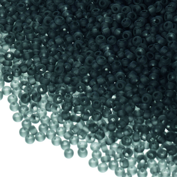 Indianerperlen matt transparent grau, 500 g ø 2,6 mm
