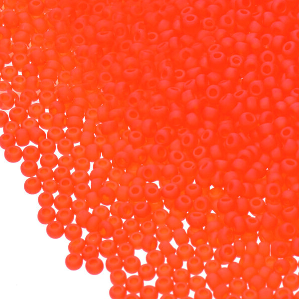 Indianerperlen matt transparent orange, 500 g ø 2,6 mm