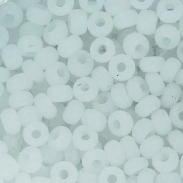 Indianerperlen matt transparen  weiß, 17 g ø 2,6 mm