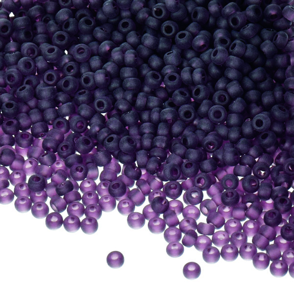 Indianerperlen matt transparen  lila, 17 g ø 2,6 mm