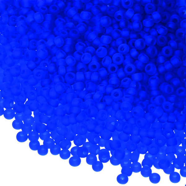 Indianerperlen matt transparen  royalblau, 17 g ø 2,6 mm
