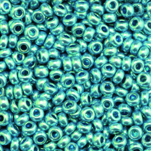 Indianerperlen metallic  blau, 17 g ø 2,6 mm