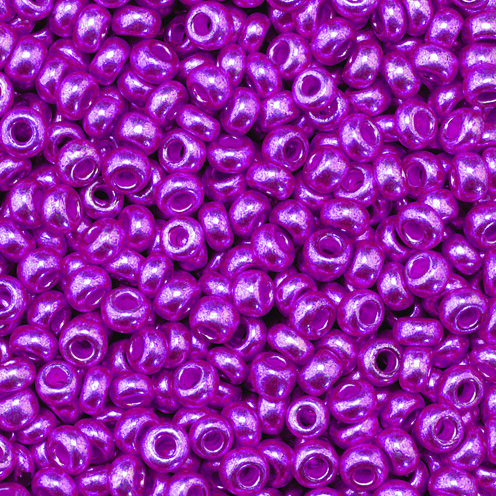 Indianerperlen metallic  fuchsia, 17 g ø 2,6 mm