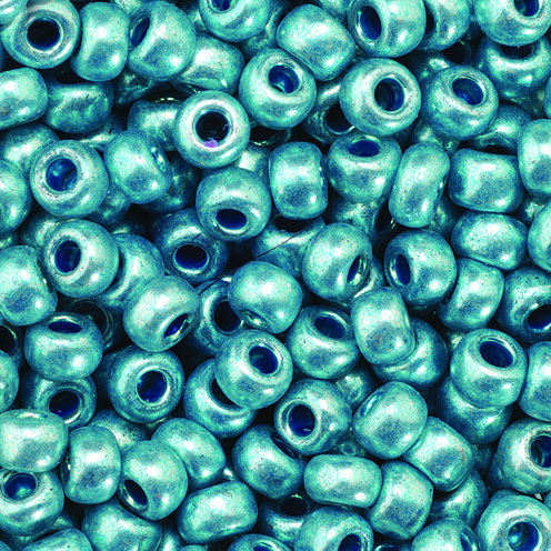 Indianerperlen metallic  blau, 17 g ø 3,5 mm