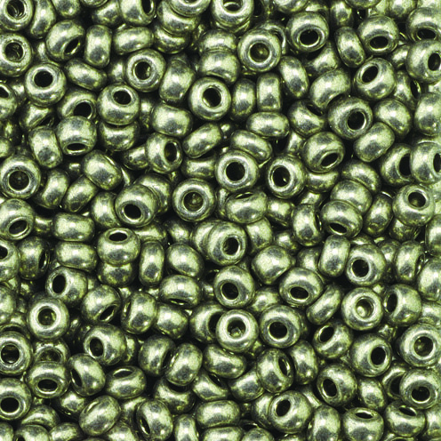 Indianerperlen metallic  grau, 17 g  ø 2,6 mm