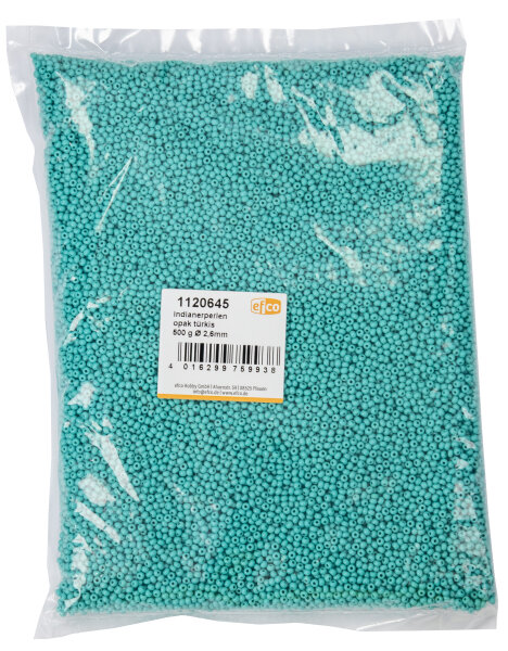 Indianerperlen opak  türkis, 500 g ø 2,6 mm