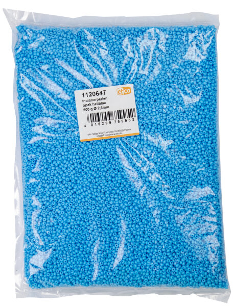 Indianerperlen opak  hellblau, 500 g ø 2,6 mm