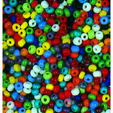 Indianerperlen opak  farbig sortiert, 17 g ø 2,6 mm