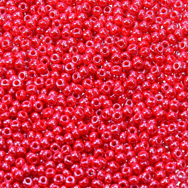 Indianerperlen opal  rot, 17 g ø 2,6 mm
