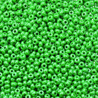 Indianerperlen opal  grün, 17 g ø 2,6 mm