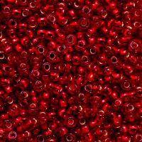 Indianerperlen Silbereinzug  dunkelrot, 17 g ø 2,6 mm