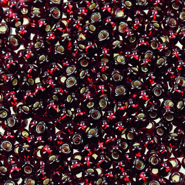 Indianerperlen Silbereinzug  dunkelrot, 17 g ø 3,5 mm