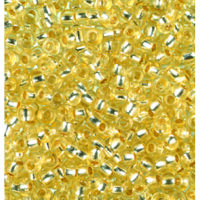 Indianerperlen Silbereinzug  hellgelb, 17 g ø 3,5 mm