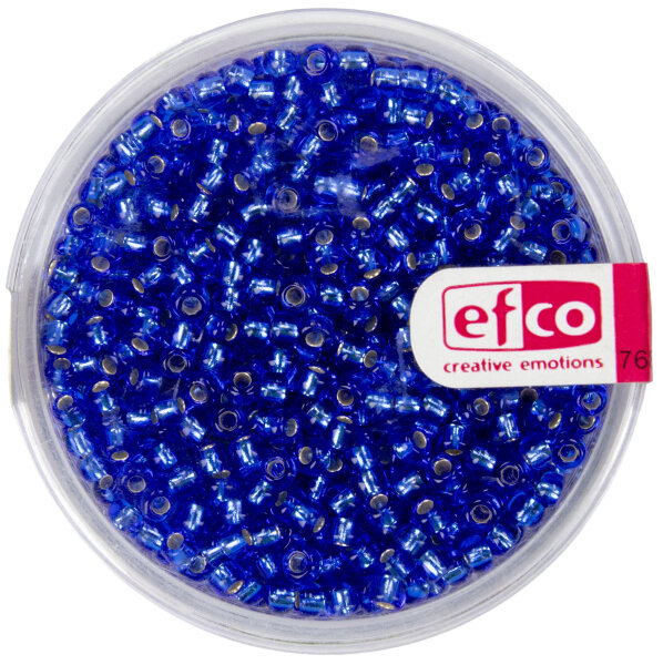 Indianerperlen Silbereinzug  blau, 17 g ø 2,6 mm