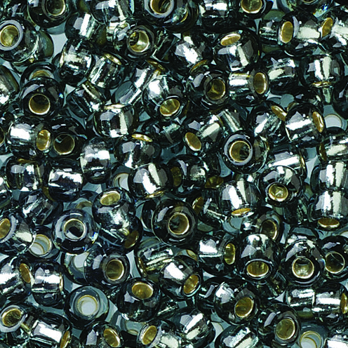 Indianerperlen Silbereinzug  hellgrau, 17 g ø 2,6 mm