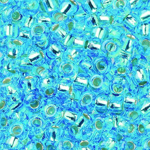 Indianerperlen Silbereinzug  aqua, 17 g  ø 2,6 mm