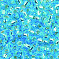 Indianerperlen Silbereinzug  aqua, 17 g  ø 2,6 mm