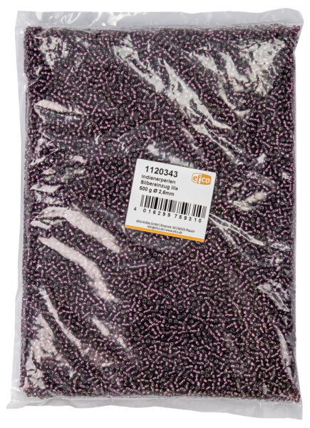 Indianerperlen Silbereinzug  lila, 500 g ø 2,6 mm