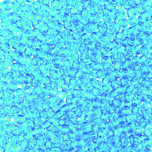 Indianerperlen transparent  azurblau, 500 g ø 2,6 mm