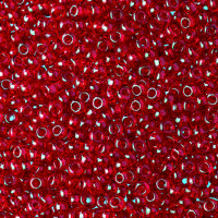 Indianerperlen transparent  dunkelrot, 500 g ø 2,6 mm