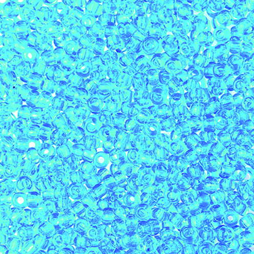 Indianerperlen transparent  azurblau, 17 g ø 3,5 mm