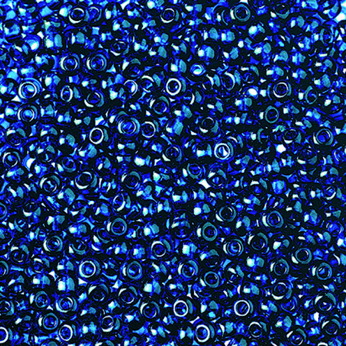 Indianerperlen transparent  dunkelazurblau, 17 g ø 3,5 mm