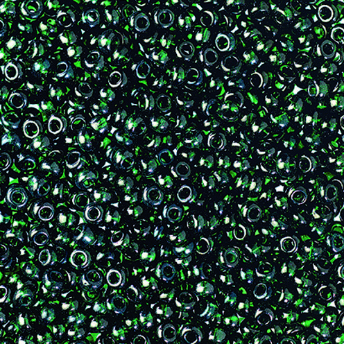 Indianerperlen transparent  dunkelgrün, 17 g ø 3,5 mm