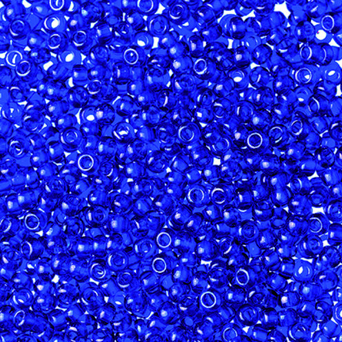 Indianerperlen transparent  royalblau, 17 g ø 2,6 mm