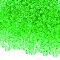 Indianerperlen transparent  grasgrün, 17 g ø 2,6 mm