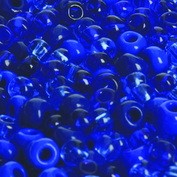 Indianerperlenmix, Ton in Ton opak / transparent, blau sortiert, 100 g