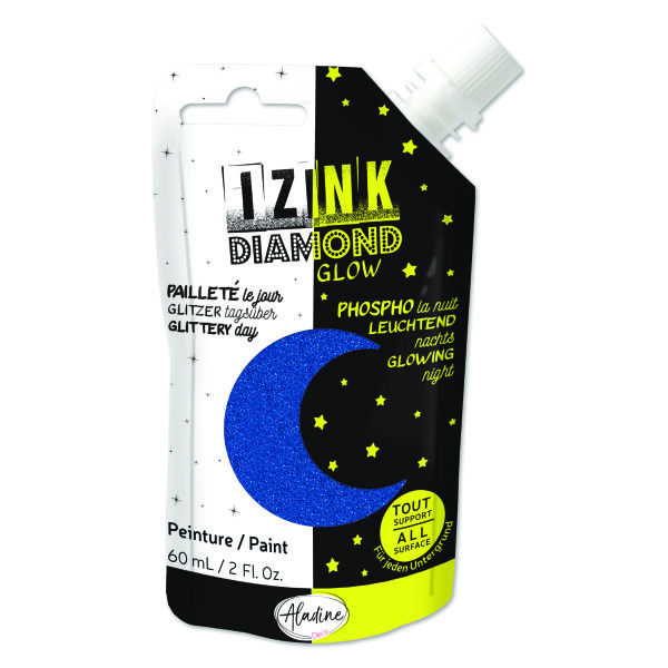 IZINK DIAMOND, GLOW, blau, 60 ml