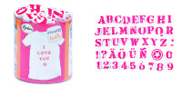 IZINK Pigment Textile, Stempel / - kissen Alphabet 1  45 + 1 Stk.