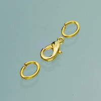 Karabiner, mit Ösen, goldfarbig, 2 St.