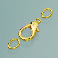 Karabiner, mit Ösen, goldfarbig, 2 St.