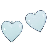 Kunststoffherz, teilbar (PS), glasklar 80 mm 25 St